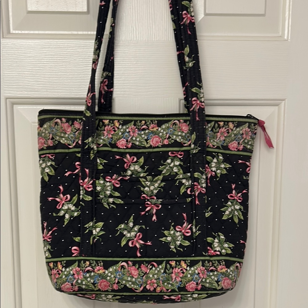 Vera Bradley Black Floral Tote Bag